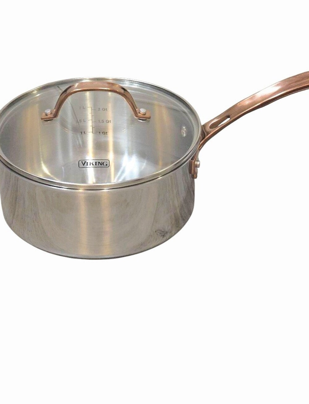 Viking 3-Ply PVD Stainless Steel 3QT Saucepan w/Lid & Copper Handle